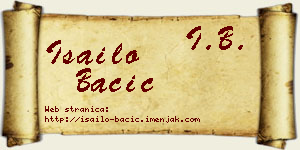 Isailo Bačić vizit kartica